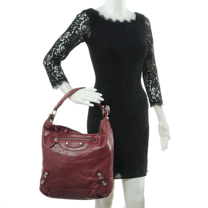 Balenciaga Agneau Giant 21 Silver Hardware Day Hobo Cassis 2 of 7