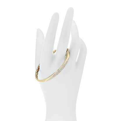 Parker & West by FASHIONPHILE 18K Yellow Gold Diamond .97ct Pave Bangle Bracelet M 2 of 8