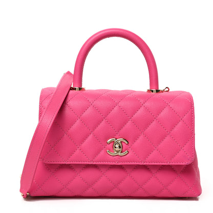 Chanel Caviar Quilted Mini Coco Handle Flap Rose 1 of 9
