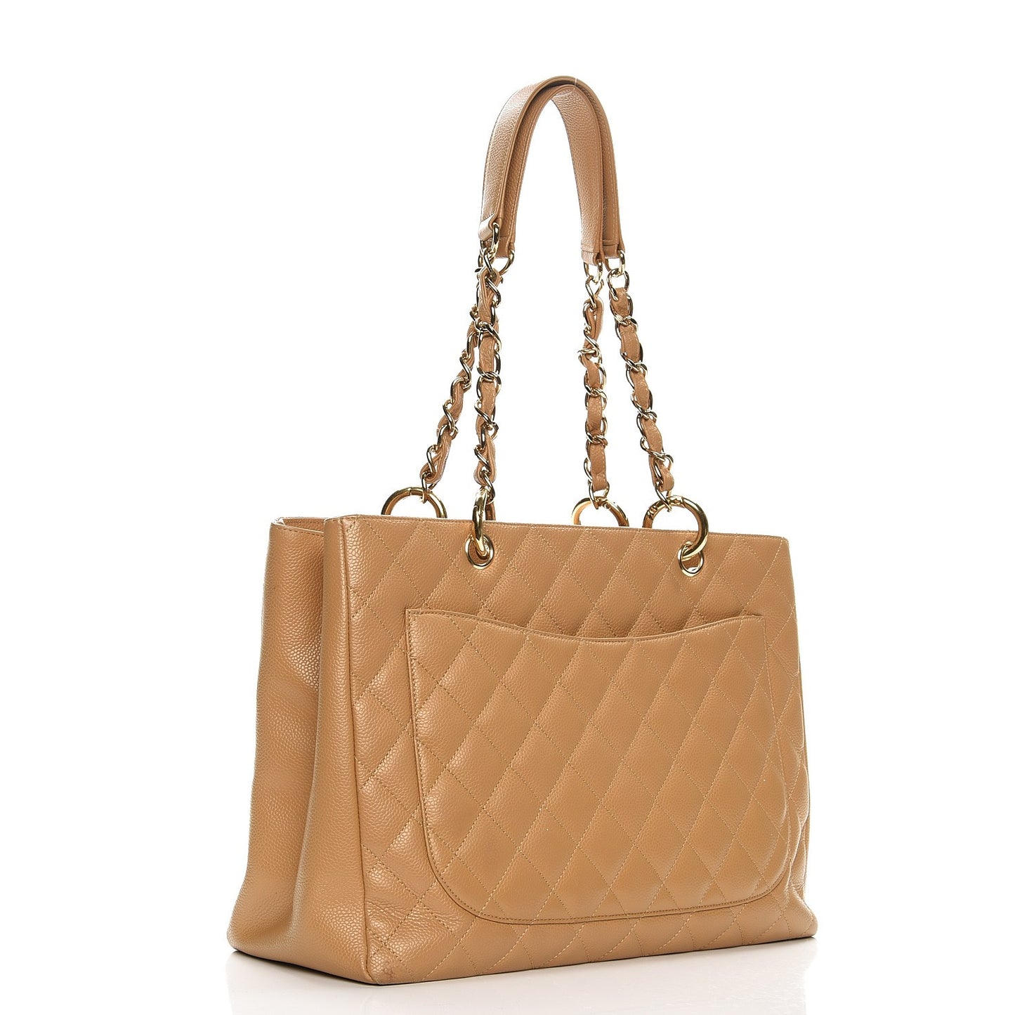Caviar Quilted Grand Shopping Tote GST Beige