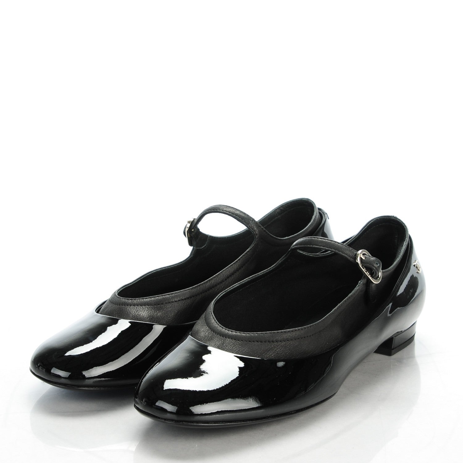 Chanel Patent Calfskin Mary Jane Ballerina Flats 40 Black 3 of 9