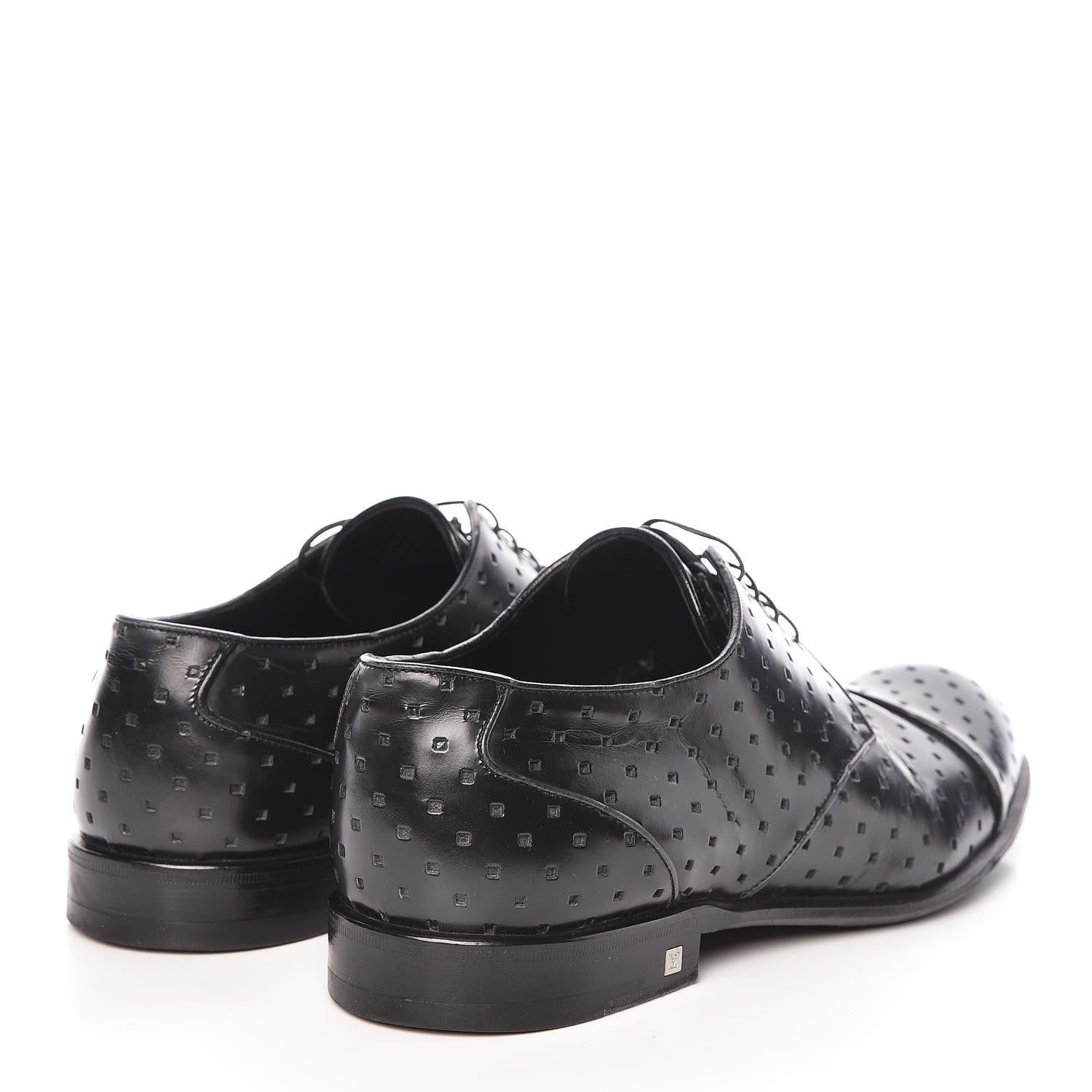 Louis Vuitton Calfskin Mens Mulholland Derby Lace Up Shoes 8 Black 4 of 13