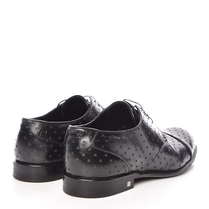 Louis Vuitton Calfskin Mens Mulholland Derby Lace Up Shoes 8 Black 4 of 13