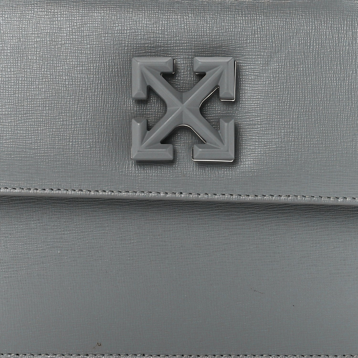 Off-White Saffiano Jitney 1.4 Top Handle Bag Grey 8 of 12