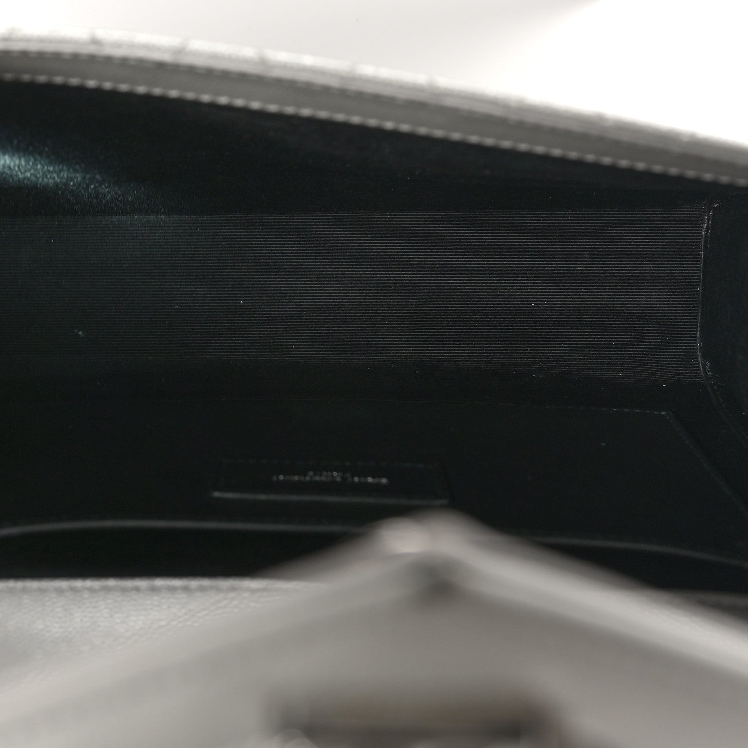 Saint Laurent Grain De Poudre Textured Mixed Matelasse Medium Triquilt Monogram Satchel  New Stone Grey 5 of 12