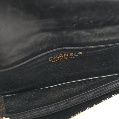 Chanel Metallic Tweed Quilted Clutch Black Gold 13 of 14