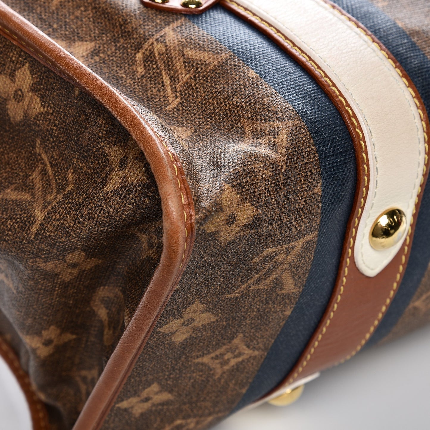 Monogram Rayures Tisse Sac GM Blue