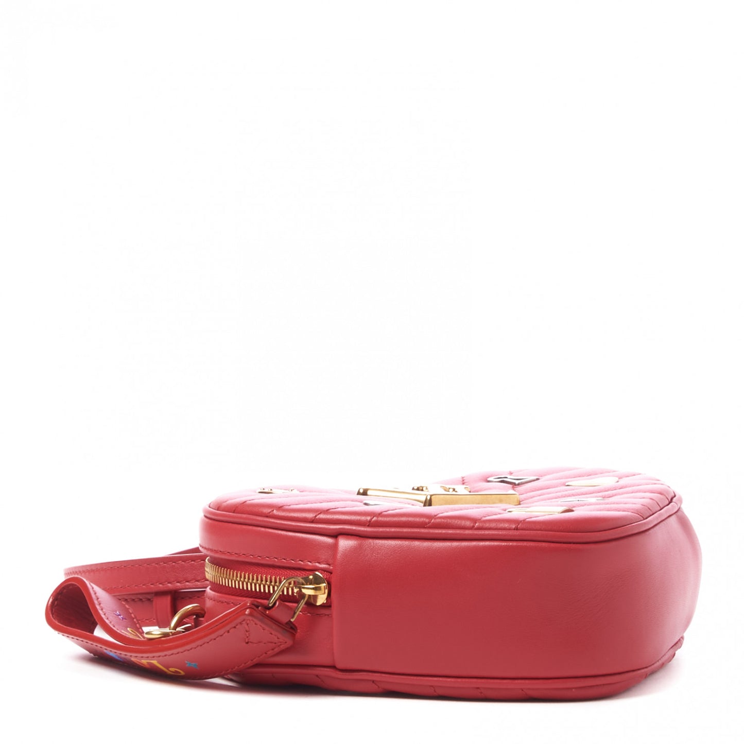 Calfskin Embellished New Wave Love Lock Heart Bag Ecarlate