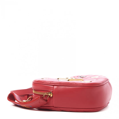 Louis Vuitton Calfskin Embellished New Wave Love Lock Heart Bag Ecarlate 4 of 8