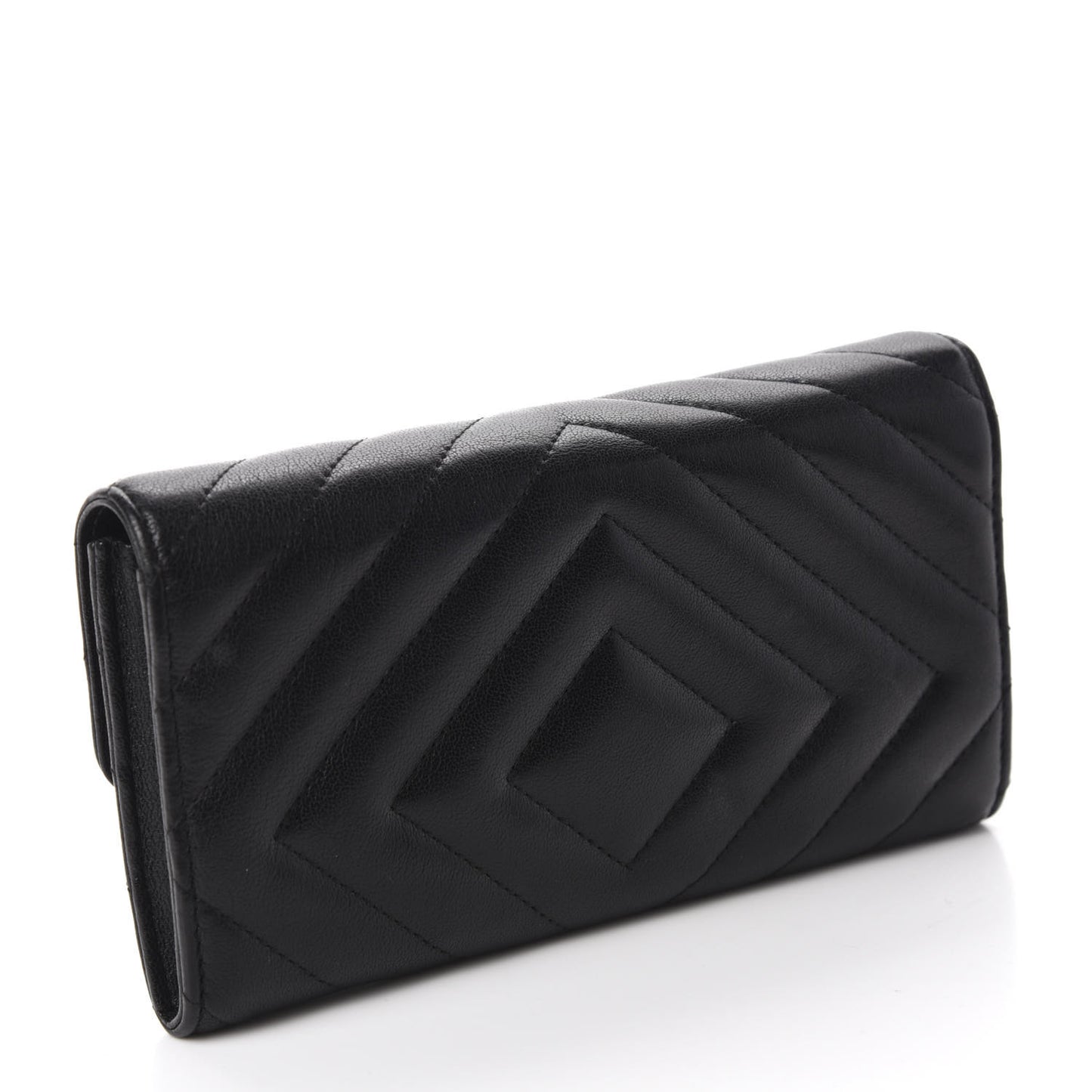 Sheepskin Chevron Quilted 2.55 Reissue Flap Wallet So Black