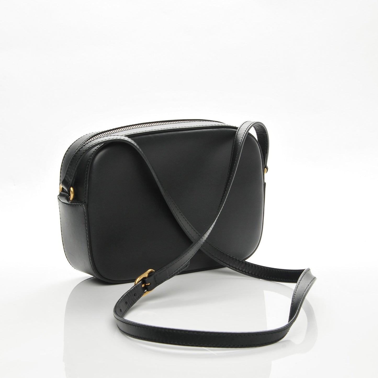 Calfskin Web Small Webby Bee Shoulder Bag Black