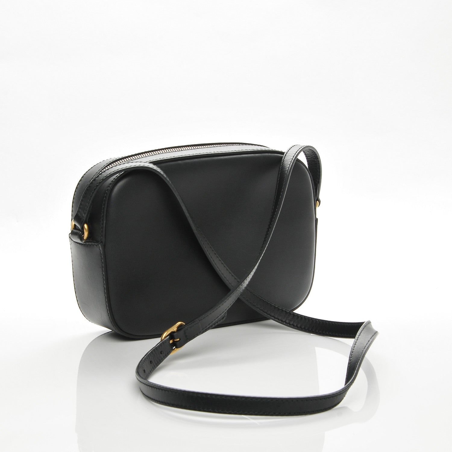 Gucci Calfskin Web Small Webby Bee Shoulder Bag Black 3 of 7