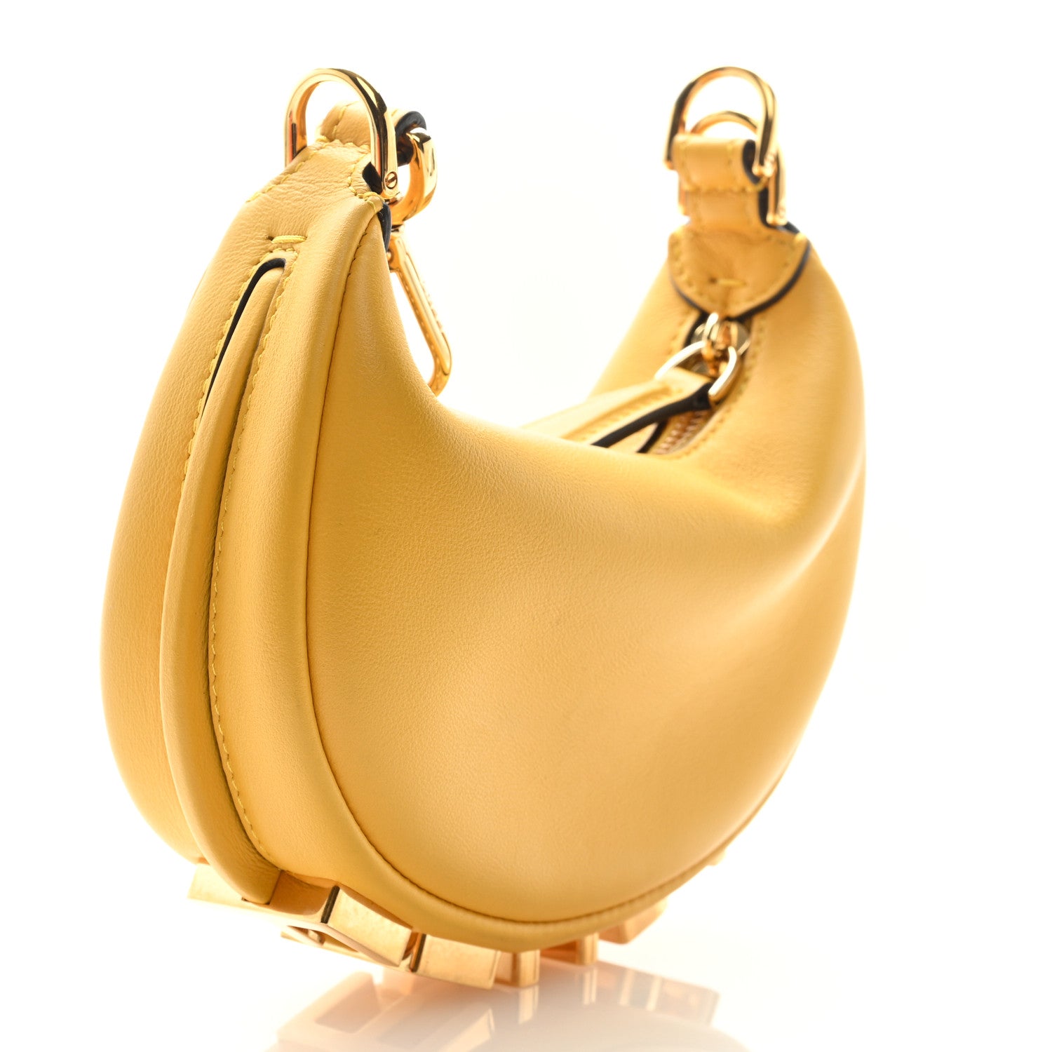 Fendi Vitello Grace New Matte Nano Fendigraphy Hobo Charm Mimosa 2 of 7