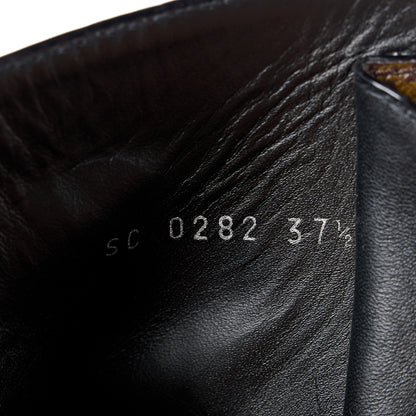 Louis Vuitton Calfskin Monogram Metropolis Flat Ranger Boots 37.5 Black 9 of 11