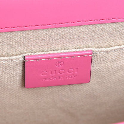 Gucci Knight Calfskin Small GG Marmont Chain Handle Bag Pink Tropical Flower 7 of 8
