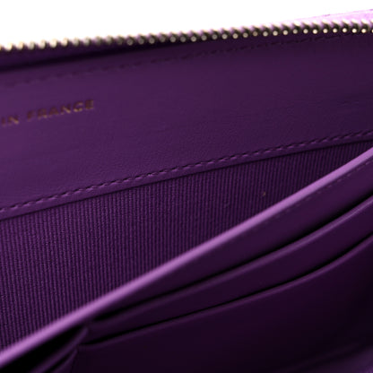 Chanel Caviar Quilted Large Gusset Zip Around Wallet Purple 12 of 14