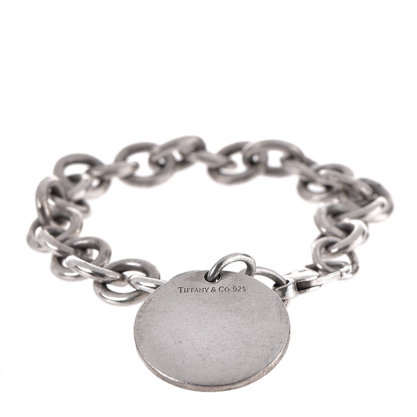 Sterling Silver Round Tag Charm Bracelet