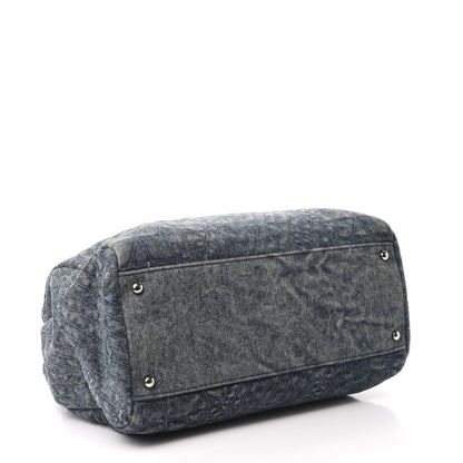 Chanel Denim Camellia Embroidered Large Just Mademoiselle Blue 4 of 10