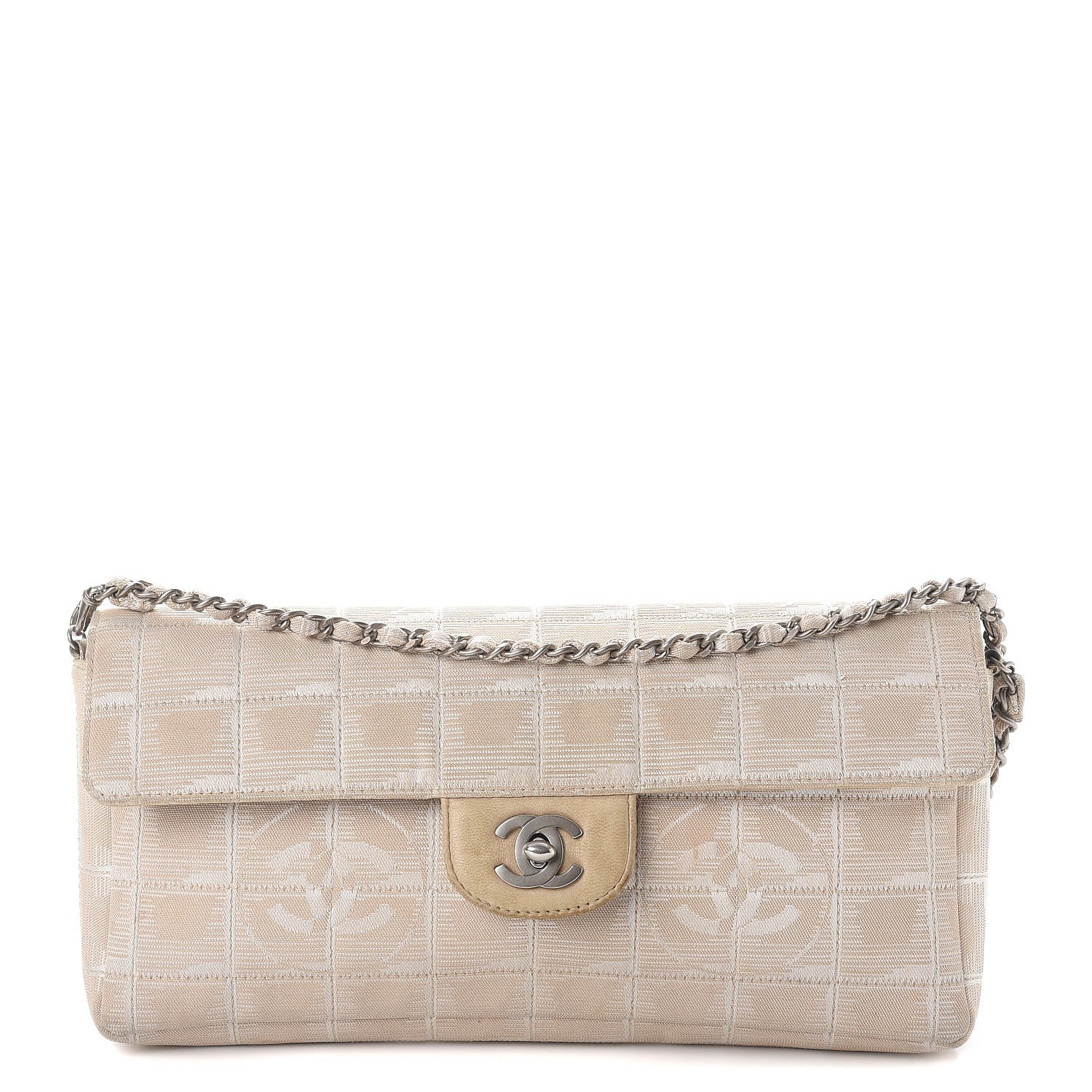 Chanel Nylon Travel East West Flap Bag Light Beige 1 of 11