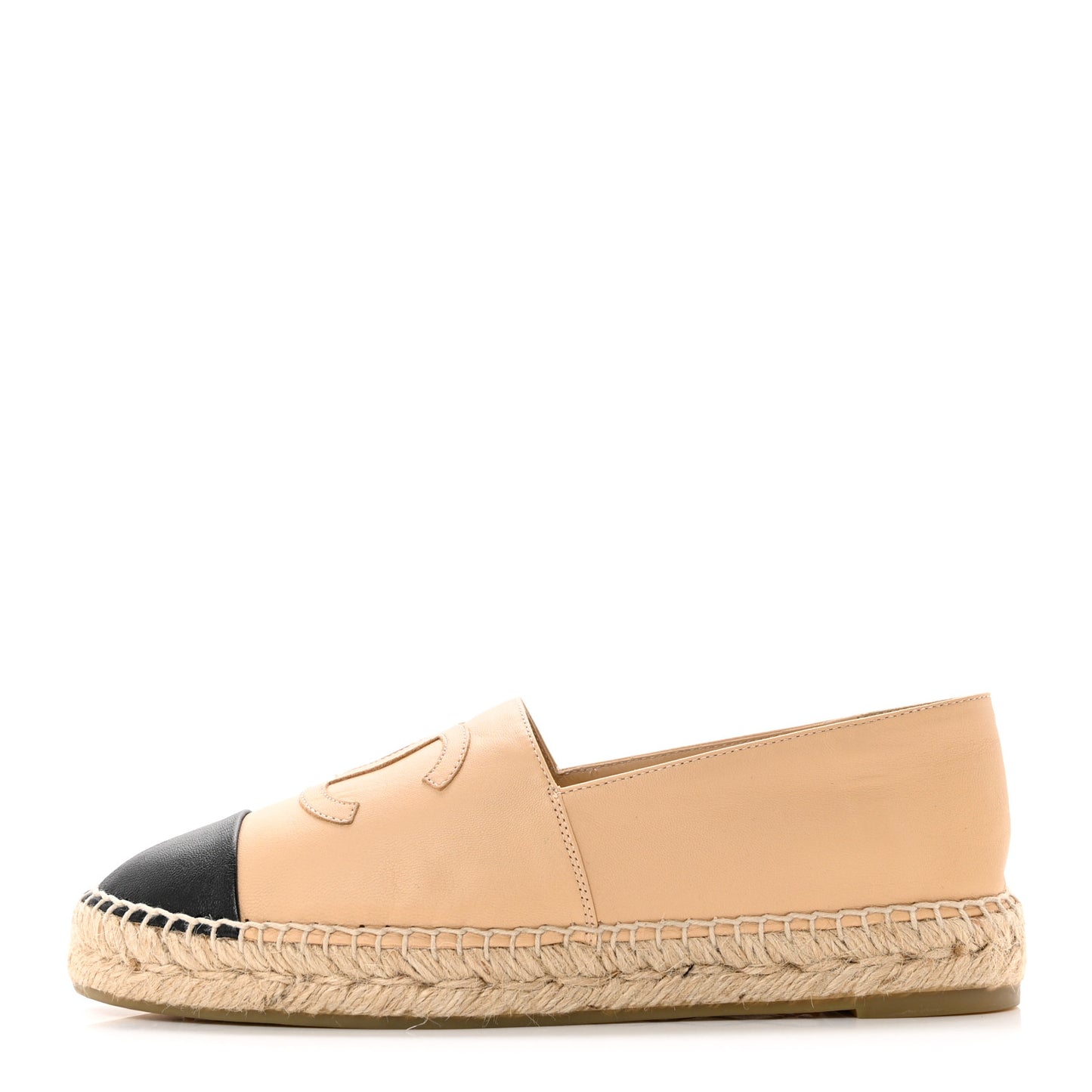 Lambskin CC Espadrilles 39 Beige Black