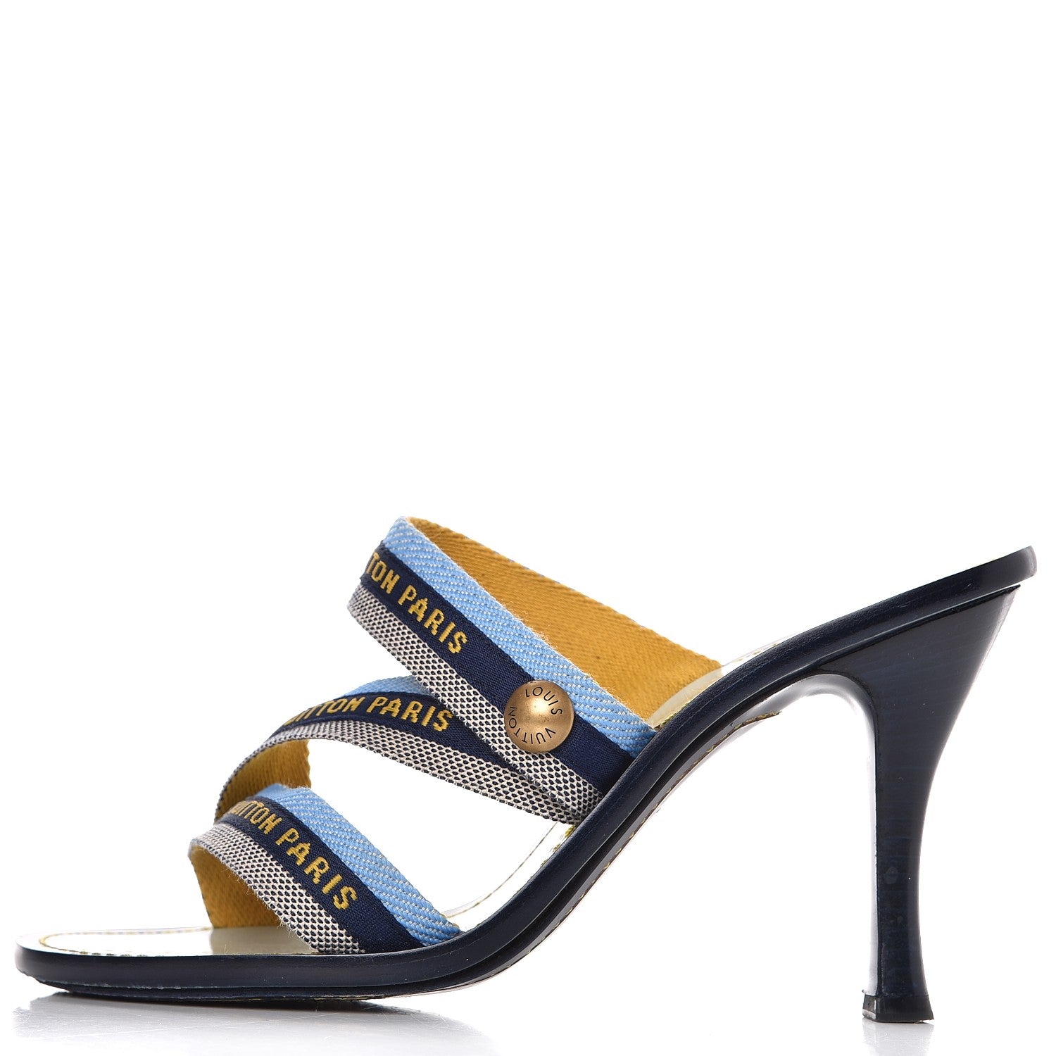 Louis Vuitton Canvas Logo Sandals 40 Blue 1 of 13