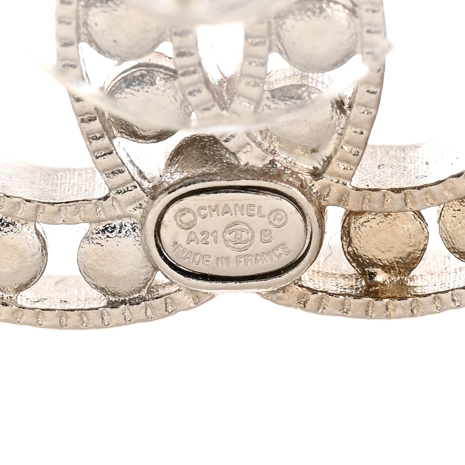 Chanel Crystal CC Chain Earrings Silver 3 of 5