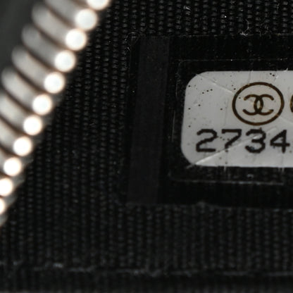 Chanel Goatskin Camellia Embossed Zip Pouch Black 6 of 9