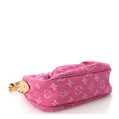 Louis Vuitton Monogram Denim Pochette Valley Fuchsia 3 of 8
