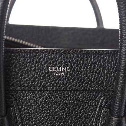 Celine Drummed Calfskin Nano Luggage Black 7 of 10