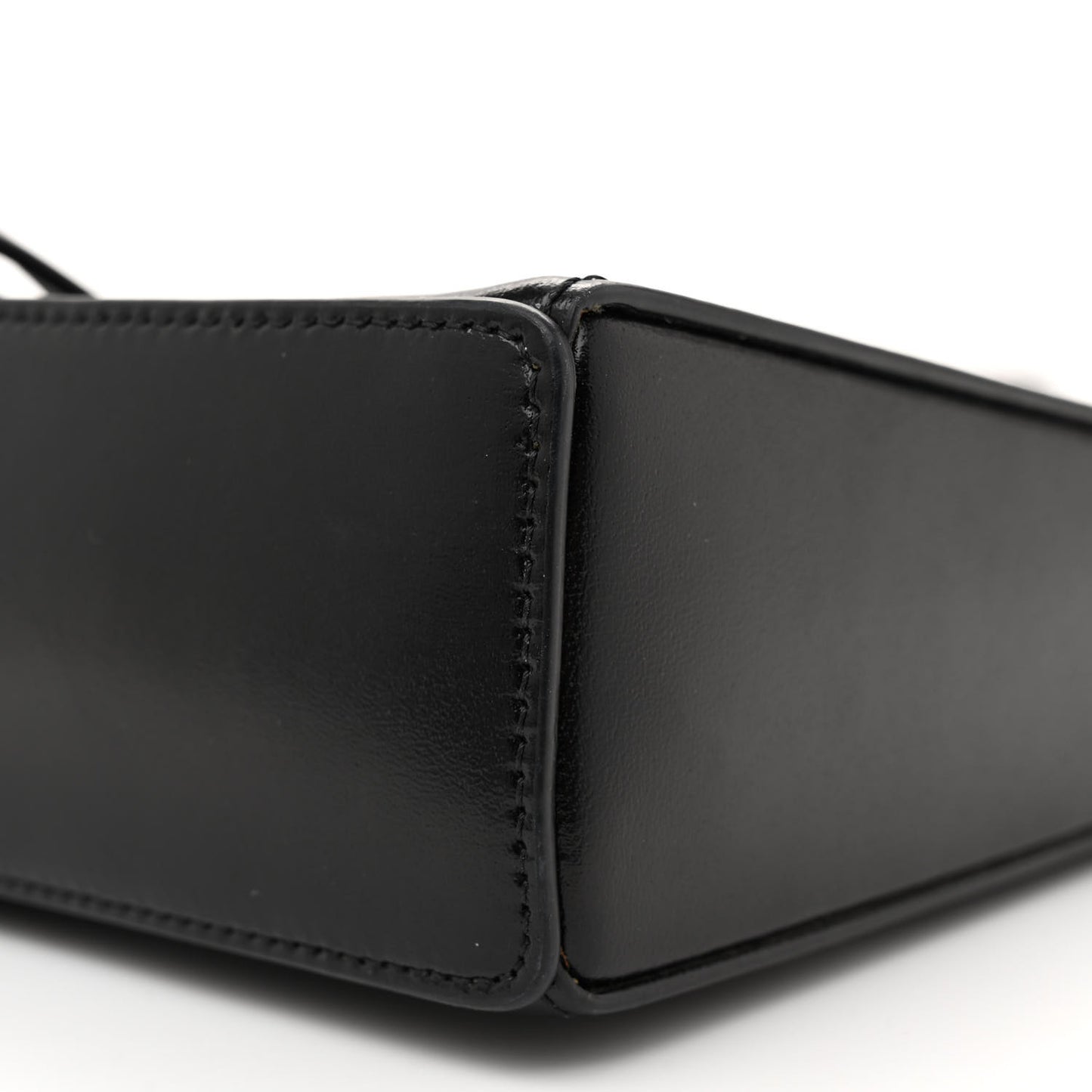 Box Calfskin Mini Cut Out Shoulder Bag Black
