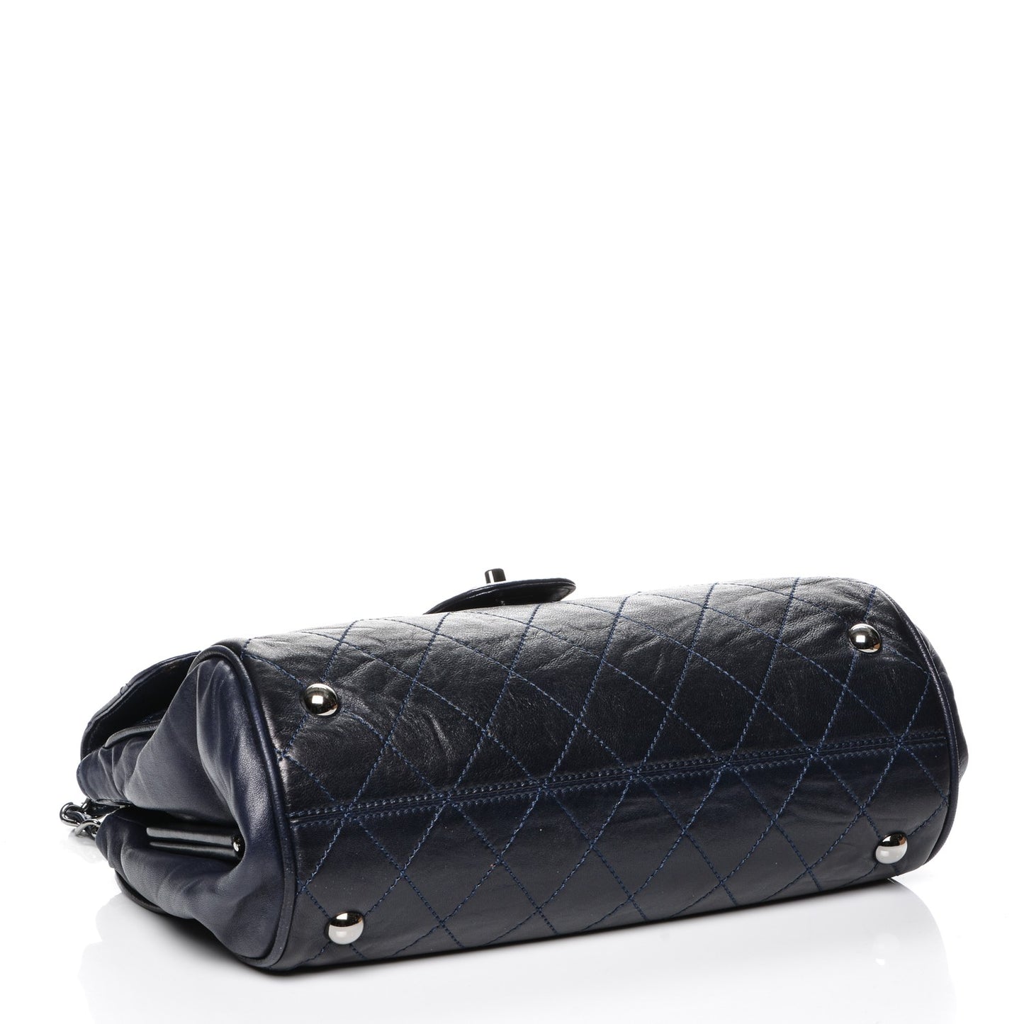 Lambskin Quilted Ritz Flap Dark Blue