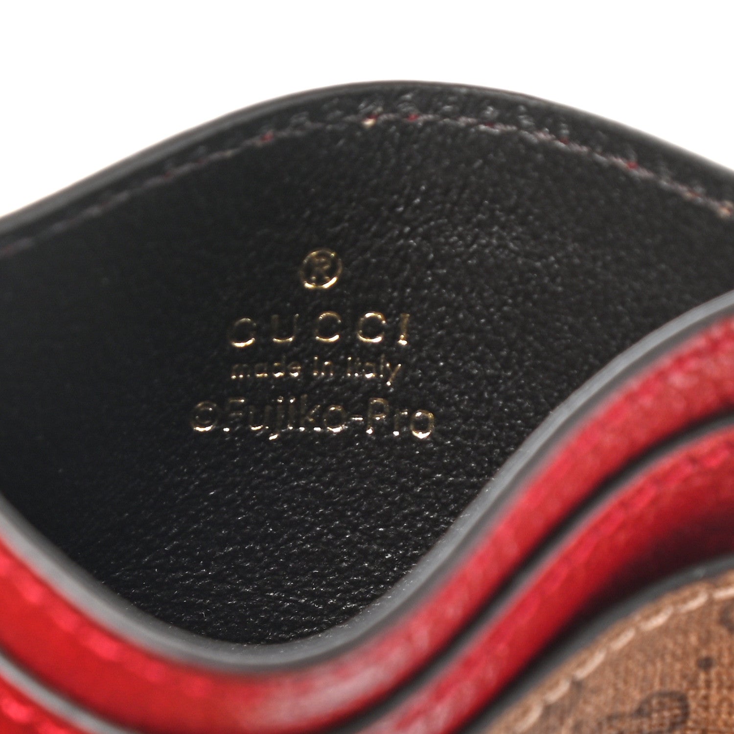 Gucci X DORAEMON Mini Vintage GG Supreme Monogram Card Holder Beige Cherry Red 6 of 6