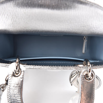 Christian Dior Metallic Grained Calfskin Cannage Small Lucky Badges My Lady Dior Silver 7 of 10