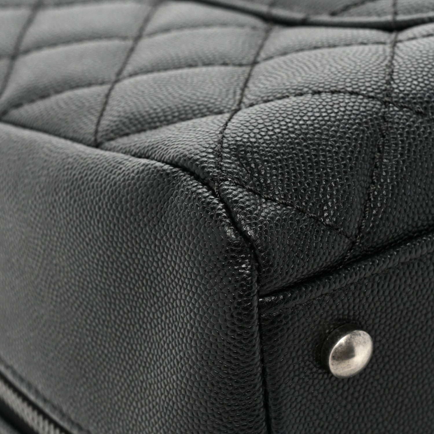 Chanel Caviar Lizard Quilted Coco Handle Bowler Black 14 of 16