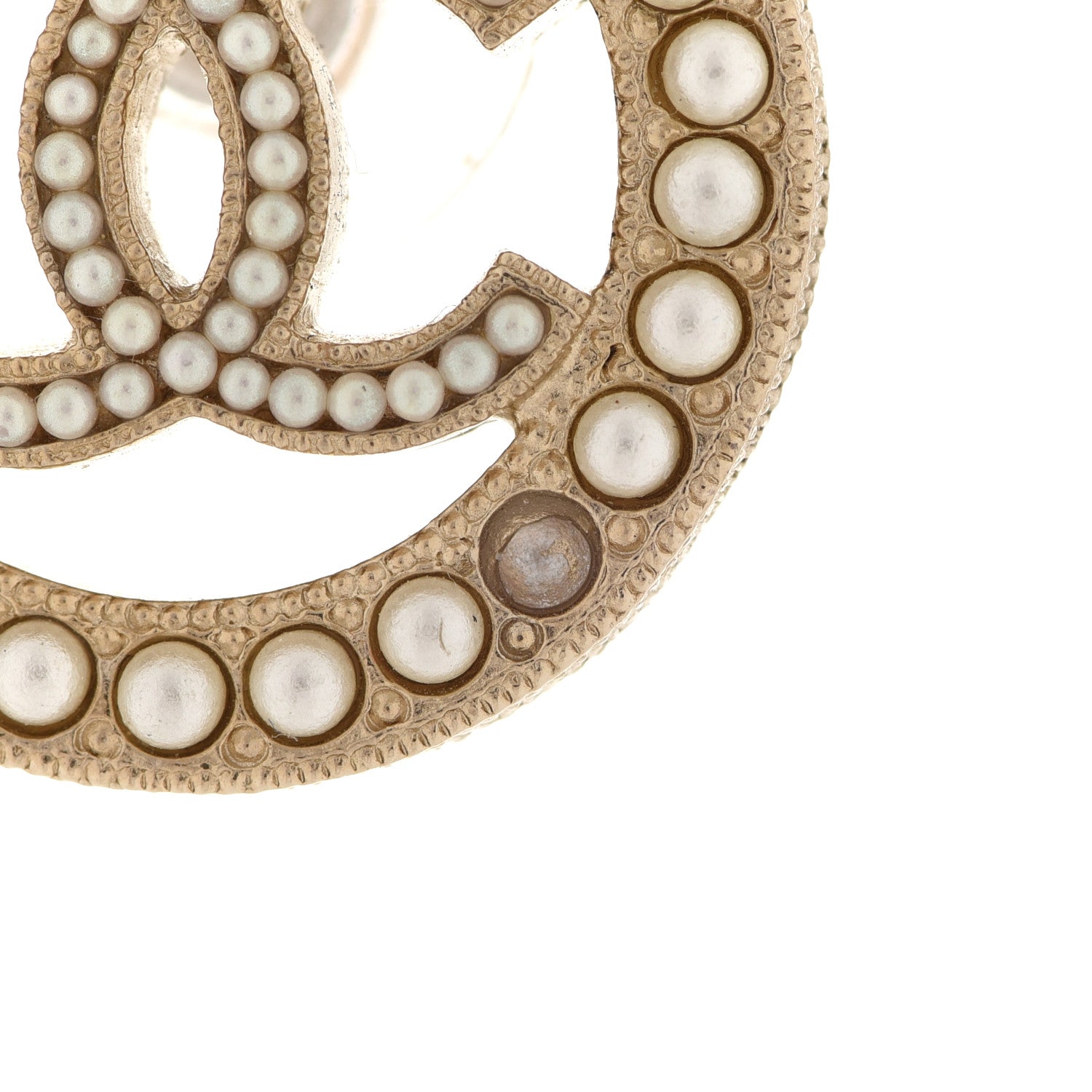 Chanel Pearl CC Round Earrings Gold 5 of 6