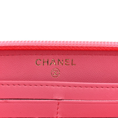 Chanel Lambskin Quilted Boy Zip Around Wallet Pink 10 of 18