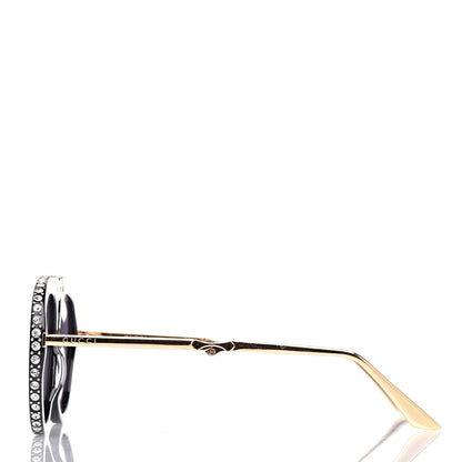 Gucci Acetate Crystal Foldable Aviator Sunglasses GG0307S Black 3 of 11