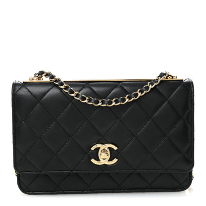 Chanel Lambskin Quilted Trendy CC Wallet On Chain WOC Black 1 of 12