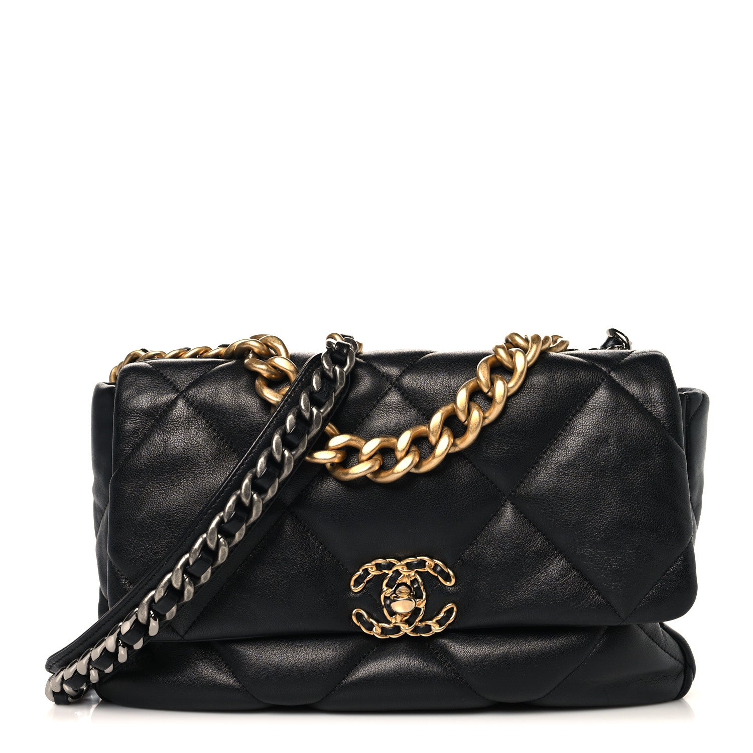 Chanel Lambskin Quilted Large Chanel 19 Flap Black 1 of 10
