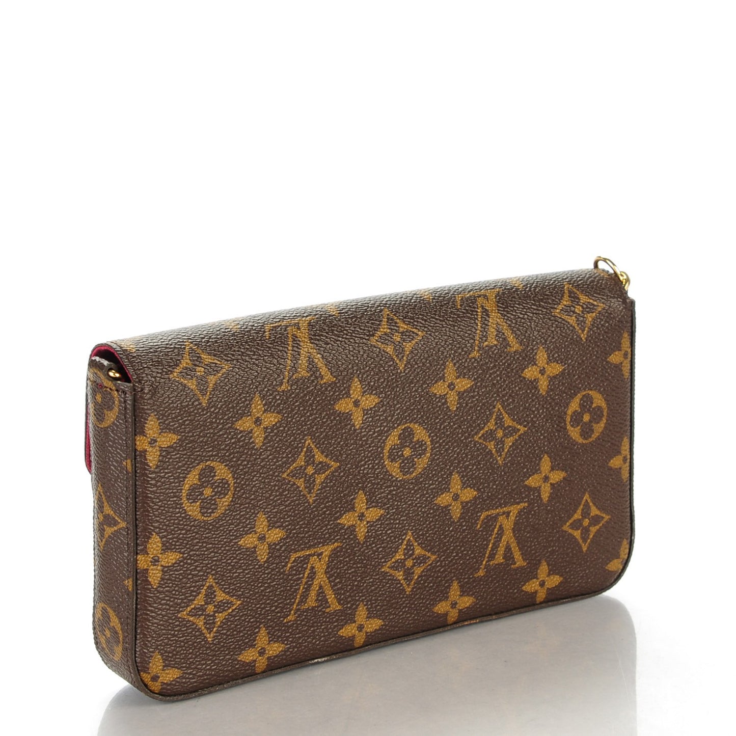 Monogram Pochette Felicie Chain Wallet Fuchsia