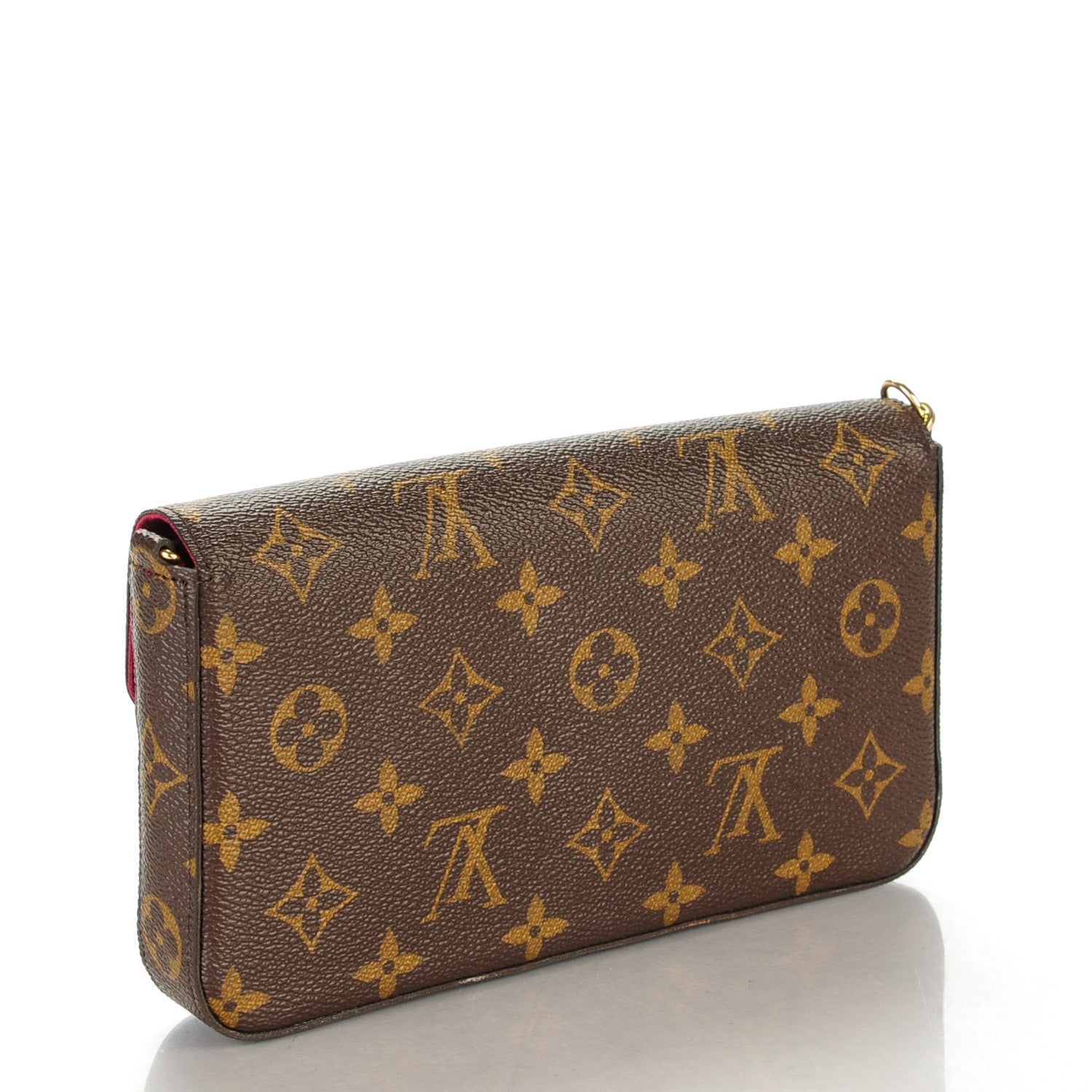 Louis Vuitton Monogram Pochette Felicie Chain Wallet Fuchsia 3 of 9