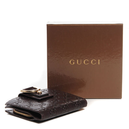 Gucci Guccissima D Ring Compact Wallet Chocolate Brown 8 of 8