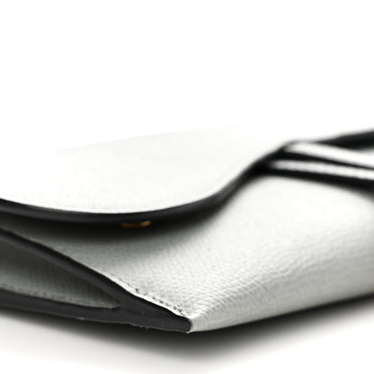 Christian Dior Grained Calfskin Saddle Chain Wallet Pouch Grey Stone 10 of 15