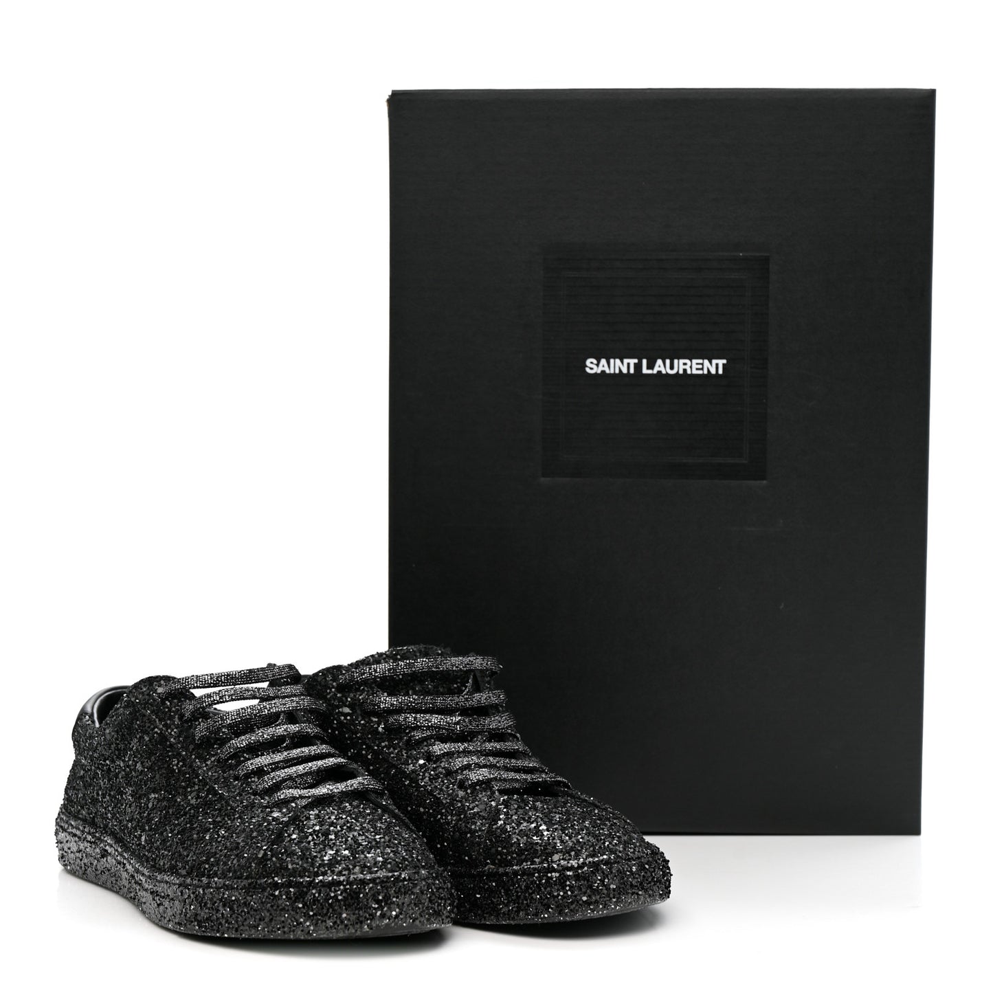 Calfskin Crystal Glitter Andy Sneakers 38.5 Black