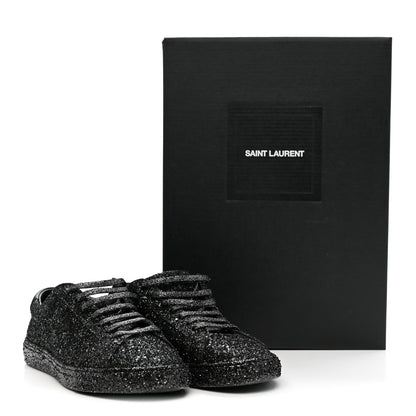 Saint Laurent Calfskin Crystal Glitter Andy Sneakers 38.5 Black 20 of 20