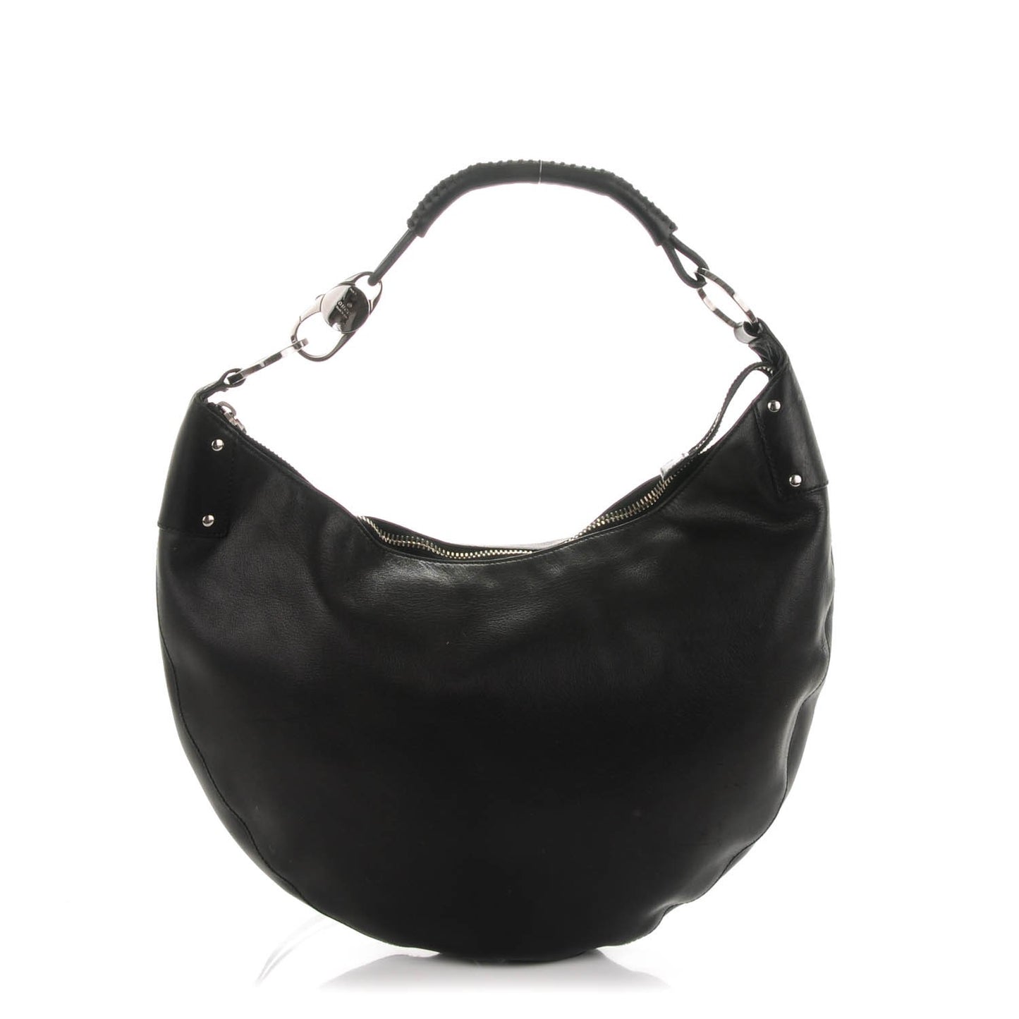 Calfskin Half Moon Hobo Black