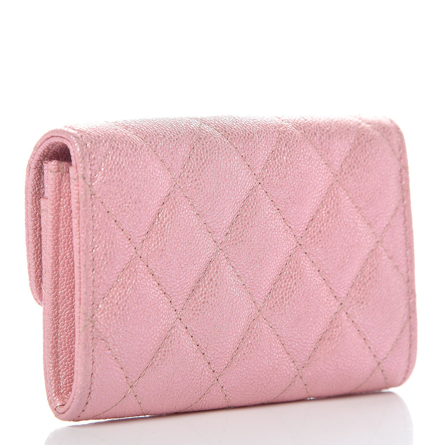 Chanel Iridescent Caviar Quilted Flap Card Holder Rose Pink 3 of 11