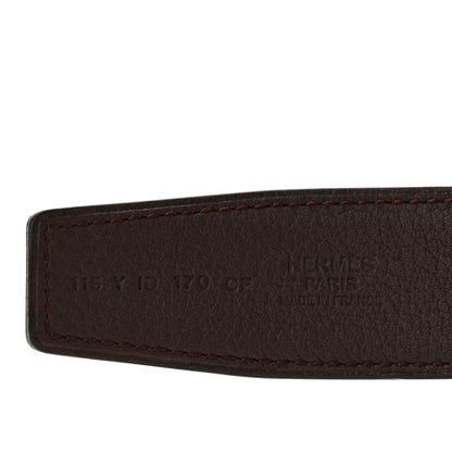 Hermes Box Togo 32mm Belt Strap 115 Black Chocolate 5 of 6