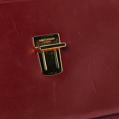 Saint Laurent Smooth Calfskin Medium High School Satchel Red 9 of 11