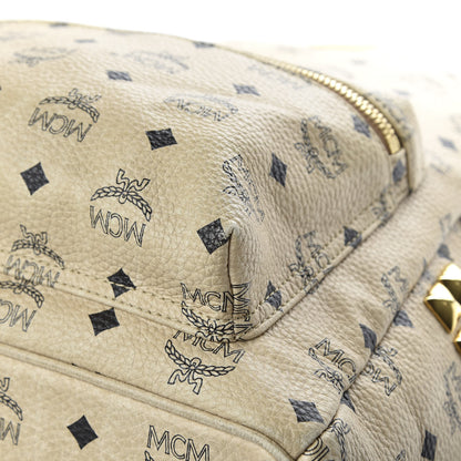 MCM Visetos Medium Side Studs Stark Backpack Beige 11 of 13